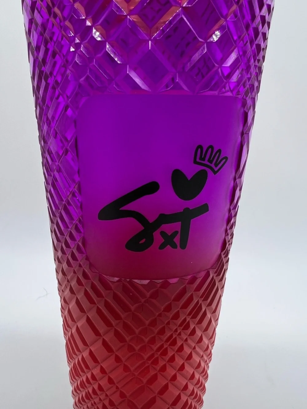 Starbucks Red Purple Ombre Textured Tumbler X S x T Collaboration